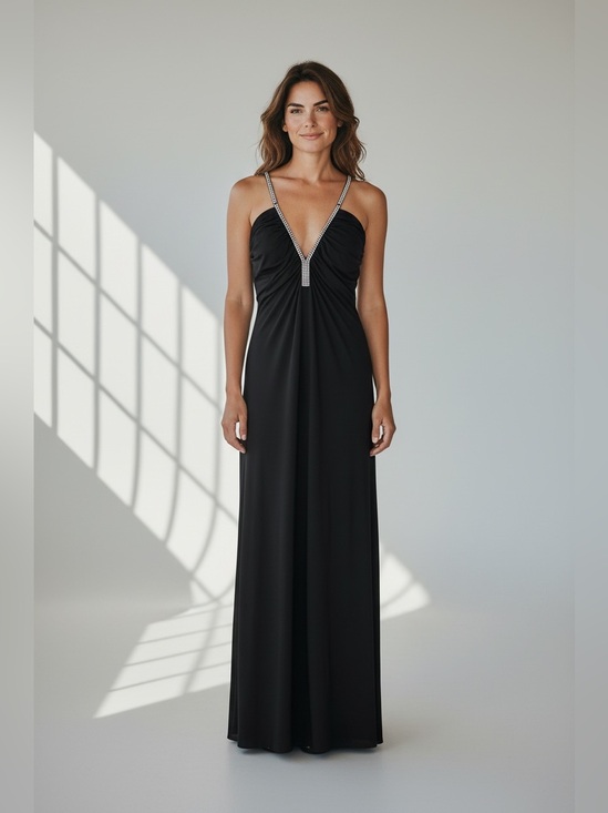 Faviana Dresses & Skirts - Faviana Jewel Strap Full Length Gown // Black // 11/12